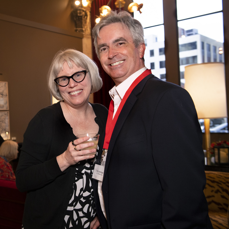 CT Critics Circle member Tim Leininger and his wife Tara at the CT Critics Circle Awards Reception.